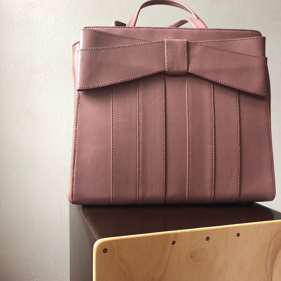 Zac Posen Handbags - Zac Posen Large Shirley Bow Bag in Mauve / Pink